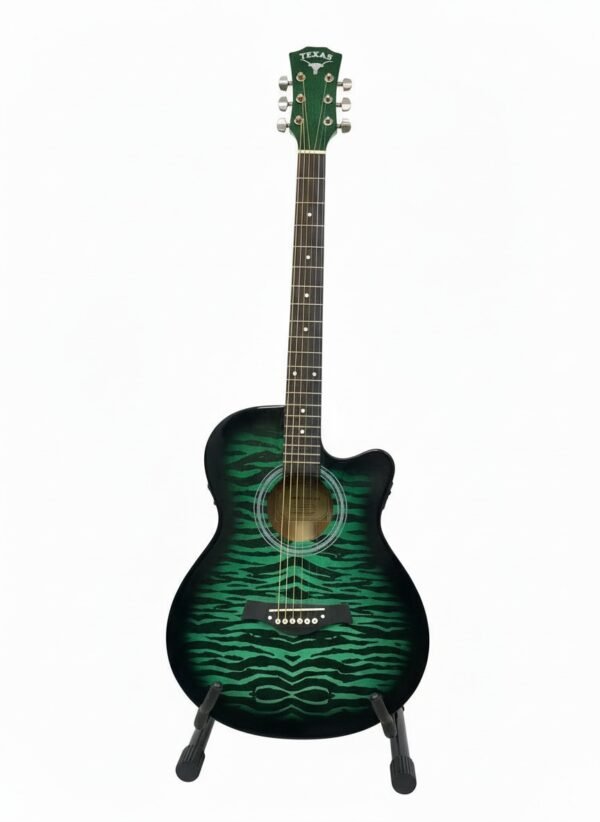 Guitarra acústica Texas Mate Verde Atigrada - Image 3