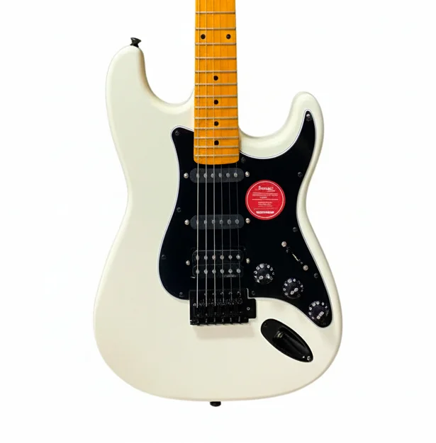 Guitarra Eléctrica Memphis Superstrat HSS - Olympic White & Black Hardware